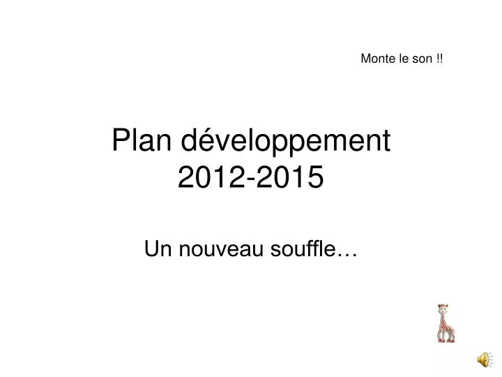 plan d veloppement 2012 2015