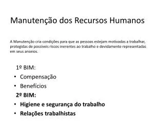 manuten o dos recursos humanos