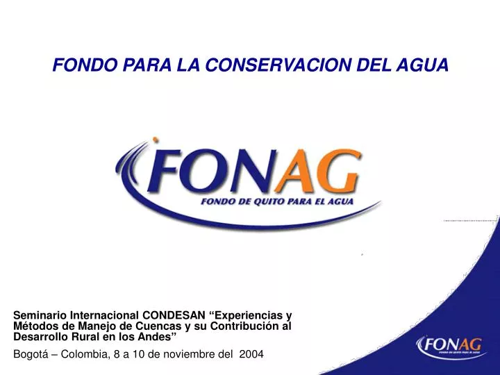 fondo para la conservacion del agua