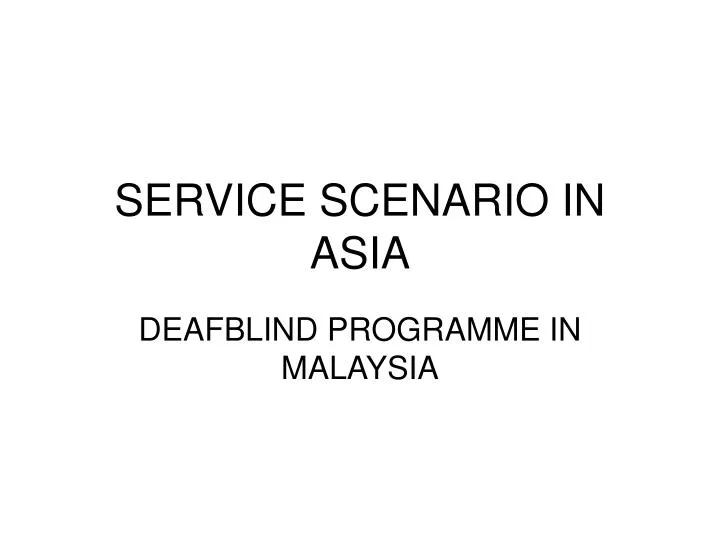service scenario in asia