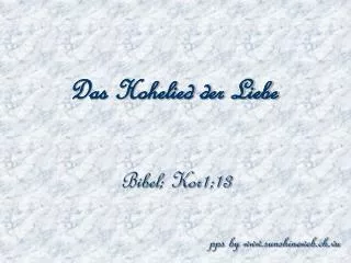 das hohelied der liebe
