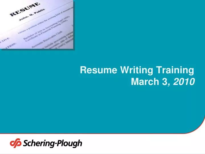 resume writing training march 3 2010