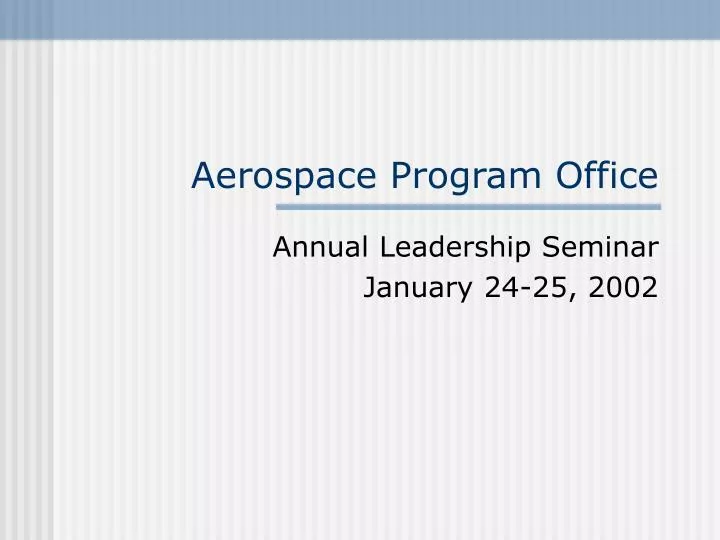 aerospace program office