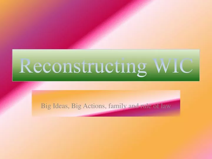 reconstructing wic