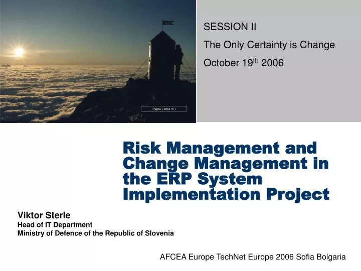 risk management and change management in the erp system implementation project