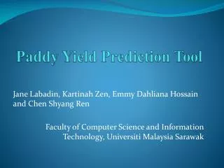 Paddy Yield Prediction Tool