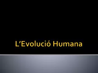 l evoluci humana