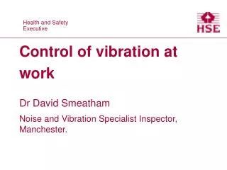 Control of vibration at work