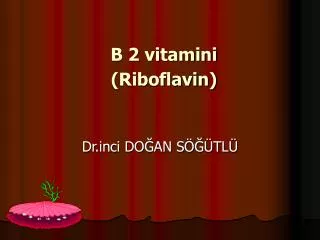 b 2 vitamini riboflavin