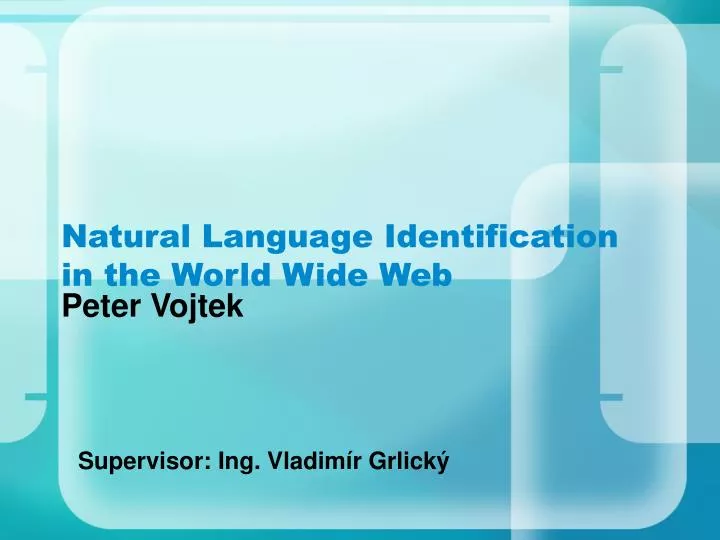 natural language identification in the world wide web