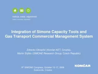 Integration of Simone Capacity Tools and Gas Transport Commercial Management System