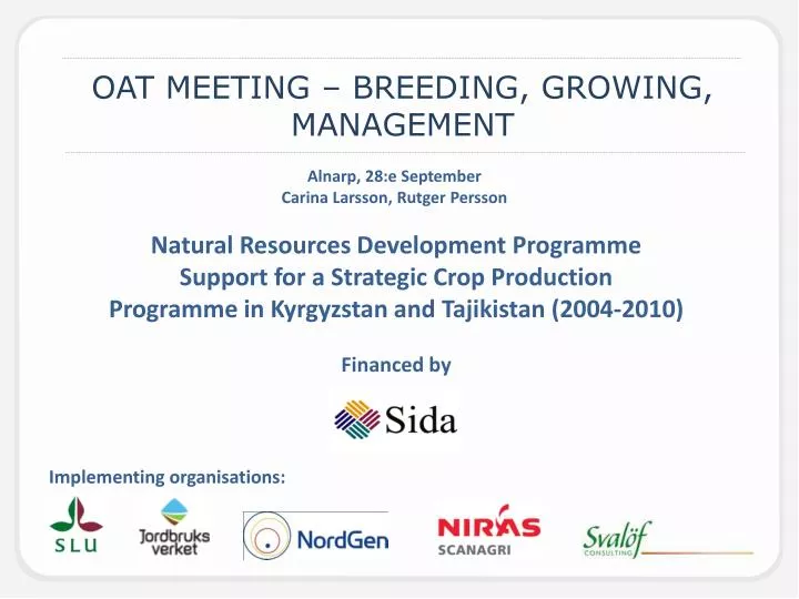 oat meeting breeding growing management
