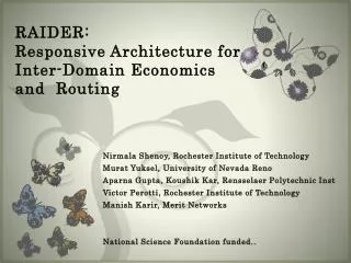 RAIDER: Responsive Architecture for Inter-Domain Economics and Routing