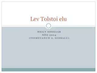 lev tolstoi elu