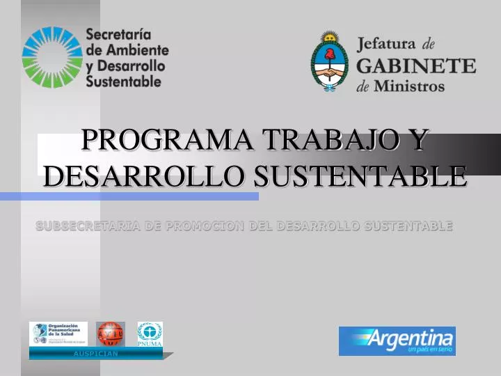programa trabajo y desarrollo sustentable
