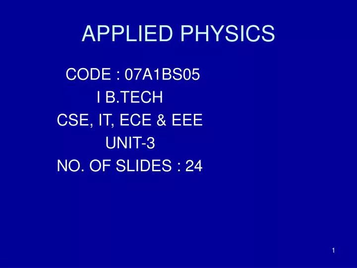 applied physics