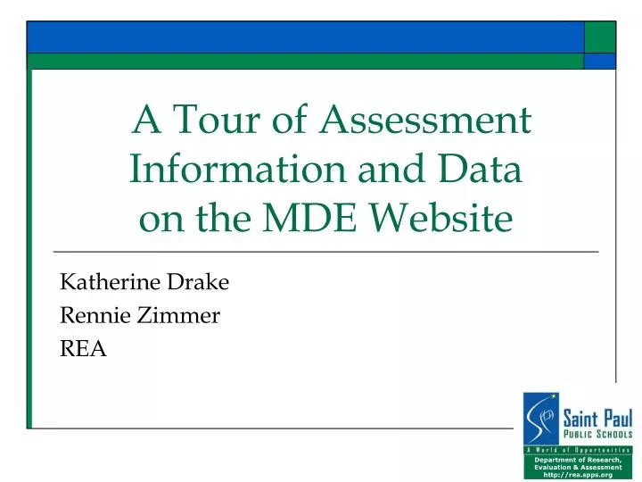 a tour of assessment information and data on the mde website
