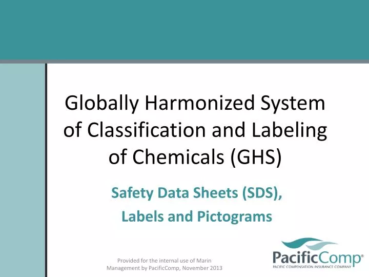 globally harmonized system of classification and labeling of chemicals ghs