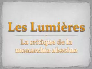 les lumi res