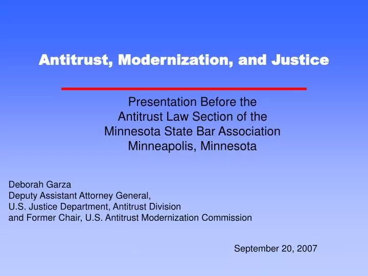 antitrust modernization and justice