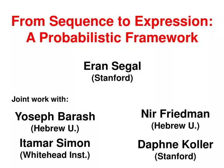 from sequence to expression a probabilistic framework