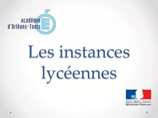 les instances lyc ennes