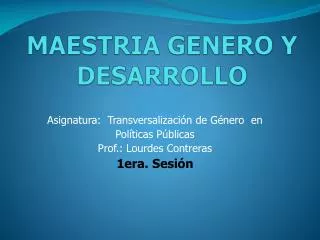 maestria genero y desarrollo