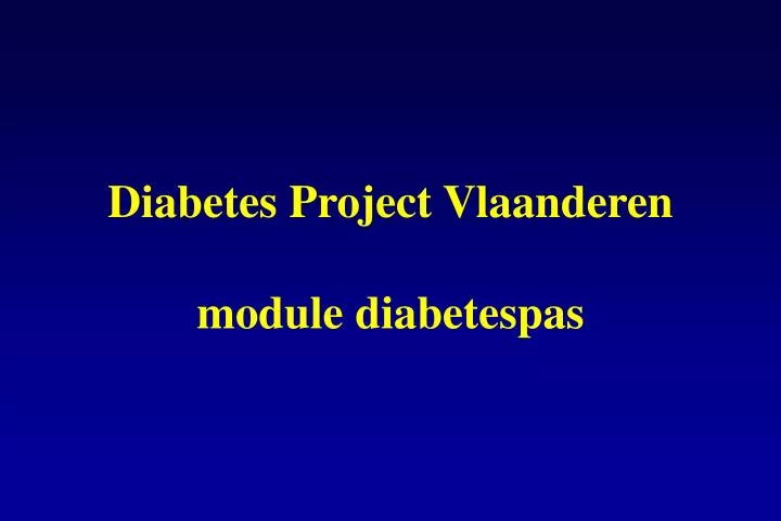 diabetes project vlaanderen module diabetespas