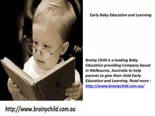 Early Baby Education and Learning