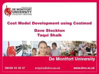 Cost Model Development using Costmod Dave Stockton Taqui Shaik