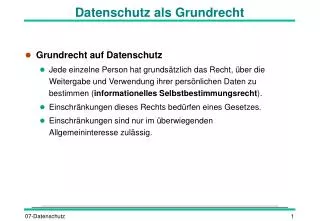 datenschutz als grundrecht