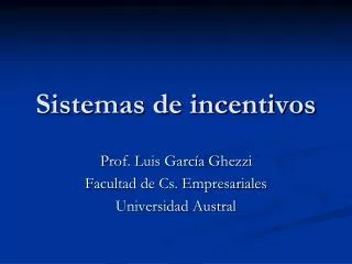 sistemas de incentivos