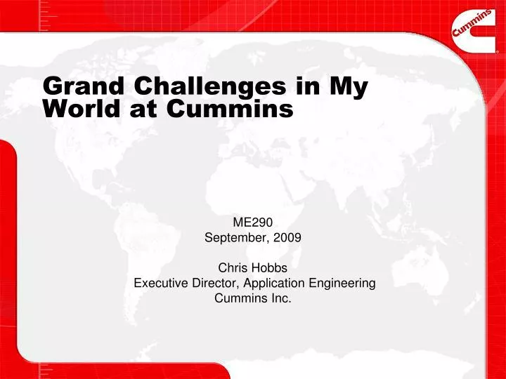 me290 september 2009 chris hobbs executive director application engineering cummins inc