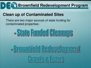 Clean up of Contaminated Sites