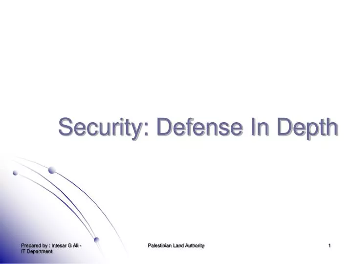 security defense in depth