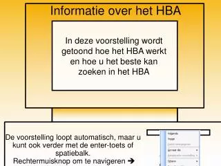 informatie over het hba