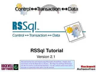 RSSql Tutorial Version 2.1