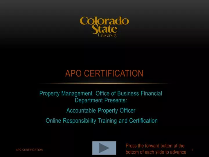 apo certification