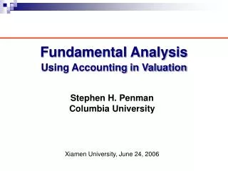 Fundamental Analysis Using Accounting in Valuation