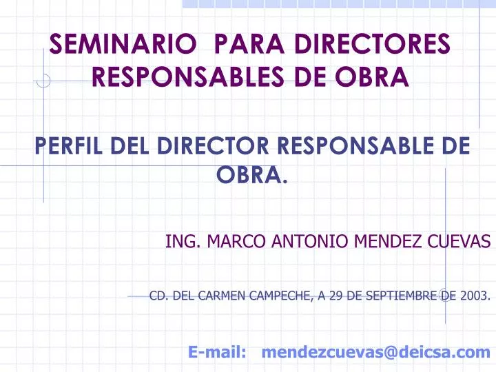 seminario para directores responsables de obra