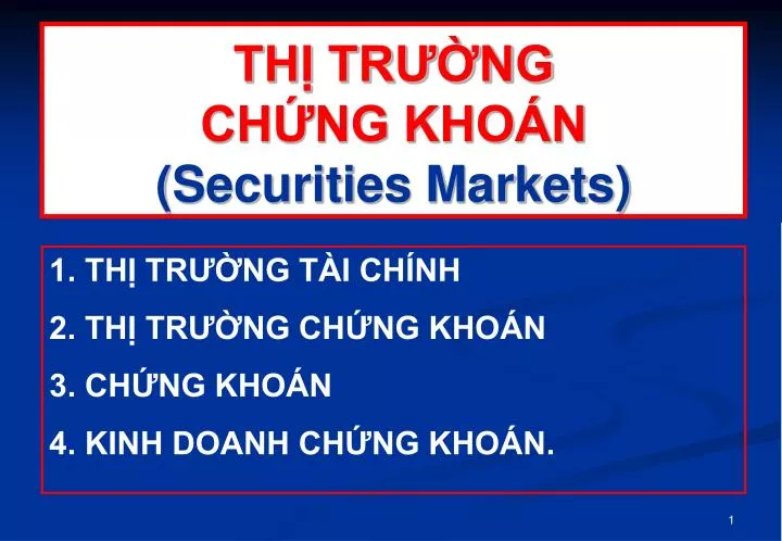 th tr ng ch ng kho n securities markets