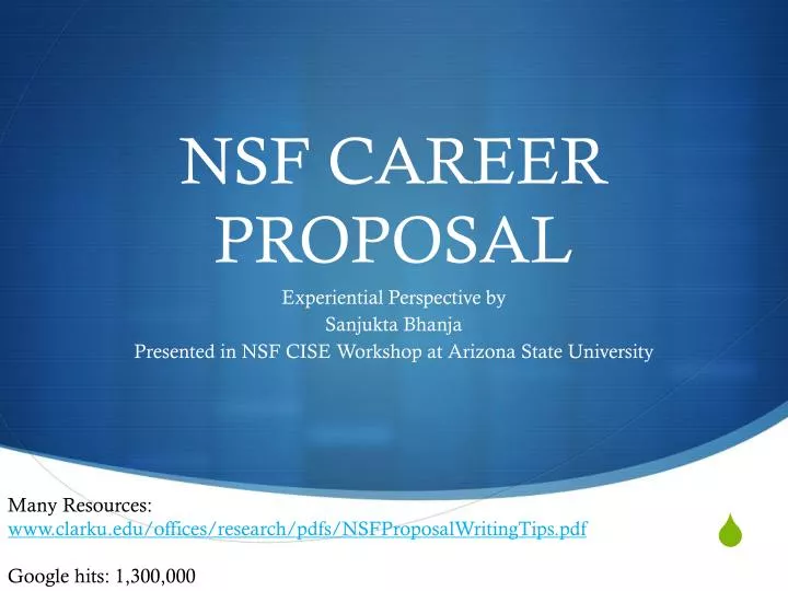 nsf career proposal