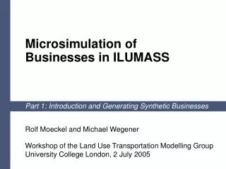 Microsimulation of Businesses in ILUMASS
