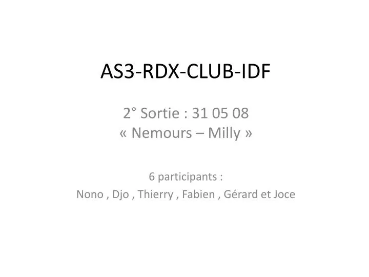 as3 rdx club idf