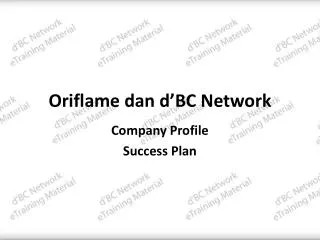 oriflame dan d bc network