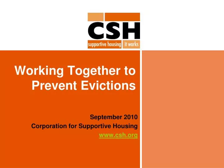 working together to prevent evictions