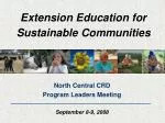 Extension Education for Sustainable Communities - slide 1