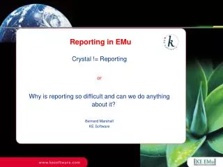 Reporting in EMu