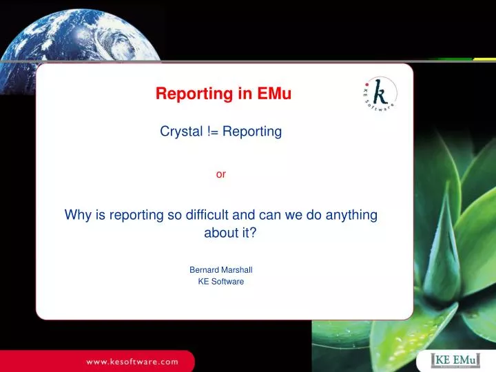 reporting in emu