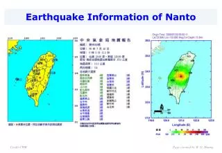 Earthquake Information of Nanto